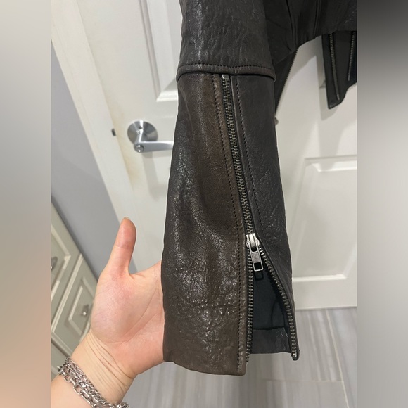 Helmut Lang 100% Lamb Leather Asymmetrical Jacket Size M - Picture 7 of 15